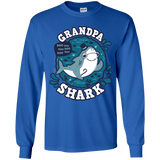 T-Shirts Royal / YS Shark Family trazo - Grandpa Youth Long Sleeve T-Shirt