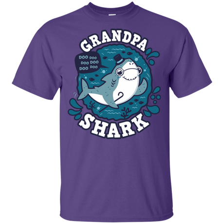 T-Shirts Purple / YXS Shark Family trazo - Grandpa Youth T-Shirt