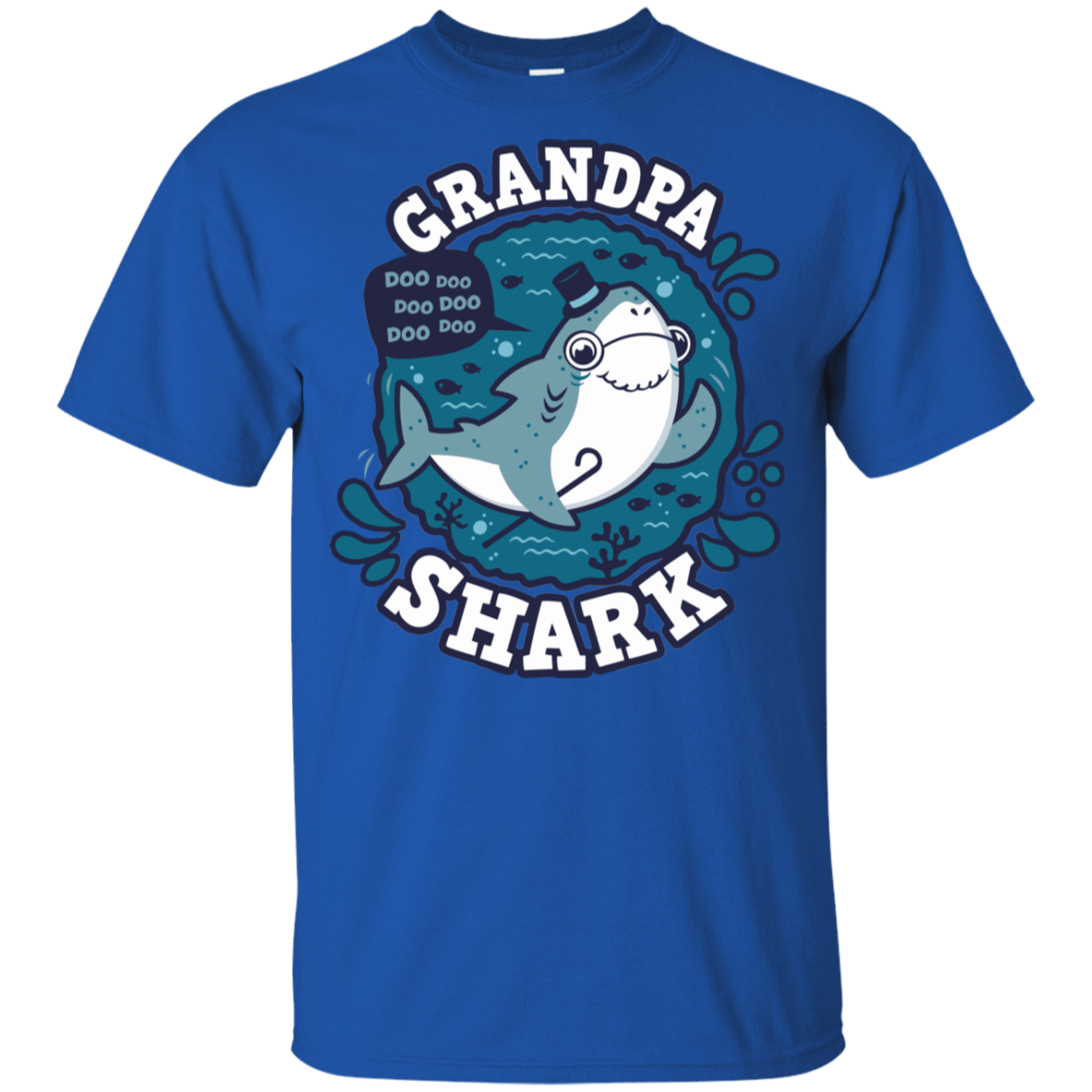 T-Shirts Royal / YXS Shark Family trazo - Grandpa Youth T-Shirt