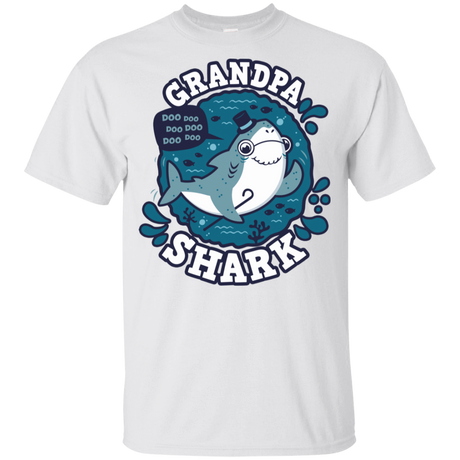 T-Shirts White / YXS Shark Family trazo - Grandpa Youth T-Shirt