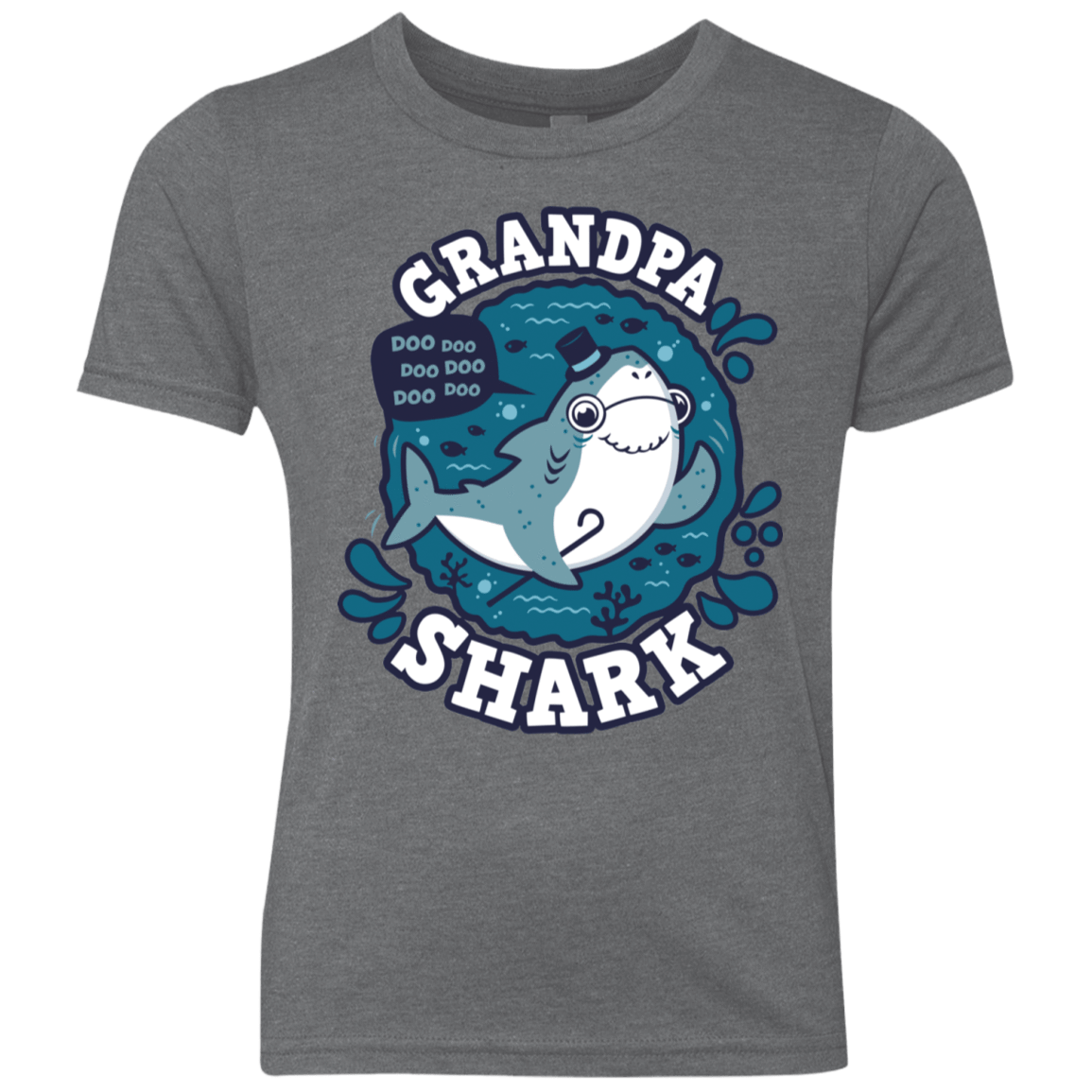 T-Shirts Premium Heather / YXS Shark Family trazo - Grandpa Youth Triblend T-Shirt