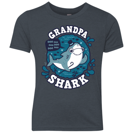 T-Shirts Vintage Navy / YXS Shark Family trazo - Grandpa Youth Triblend T-Shirt