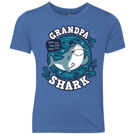 T-Shirts Vintage Royal / YXS Shark Family trazo - Grandpa Youth Triblend T-Shirt