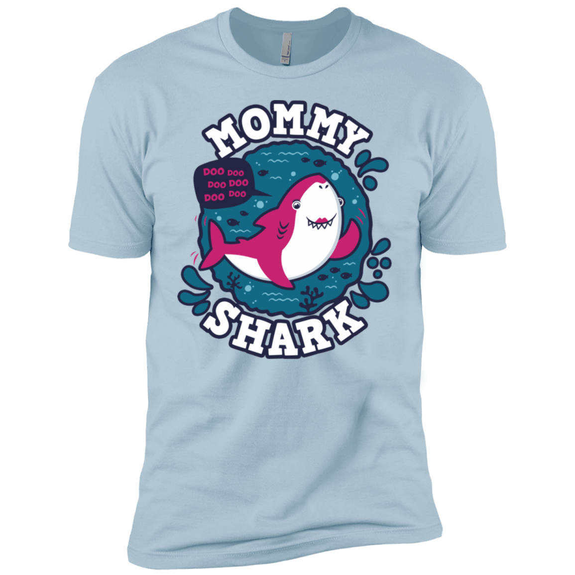 T-Shirts Light Blue / YXS Shark Family trazo - Mommy Boys Premium T-Shirt