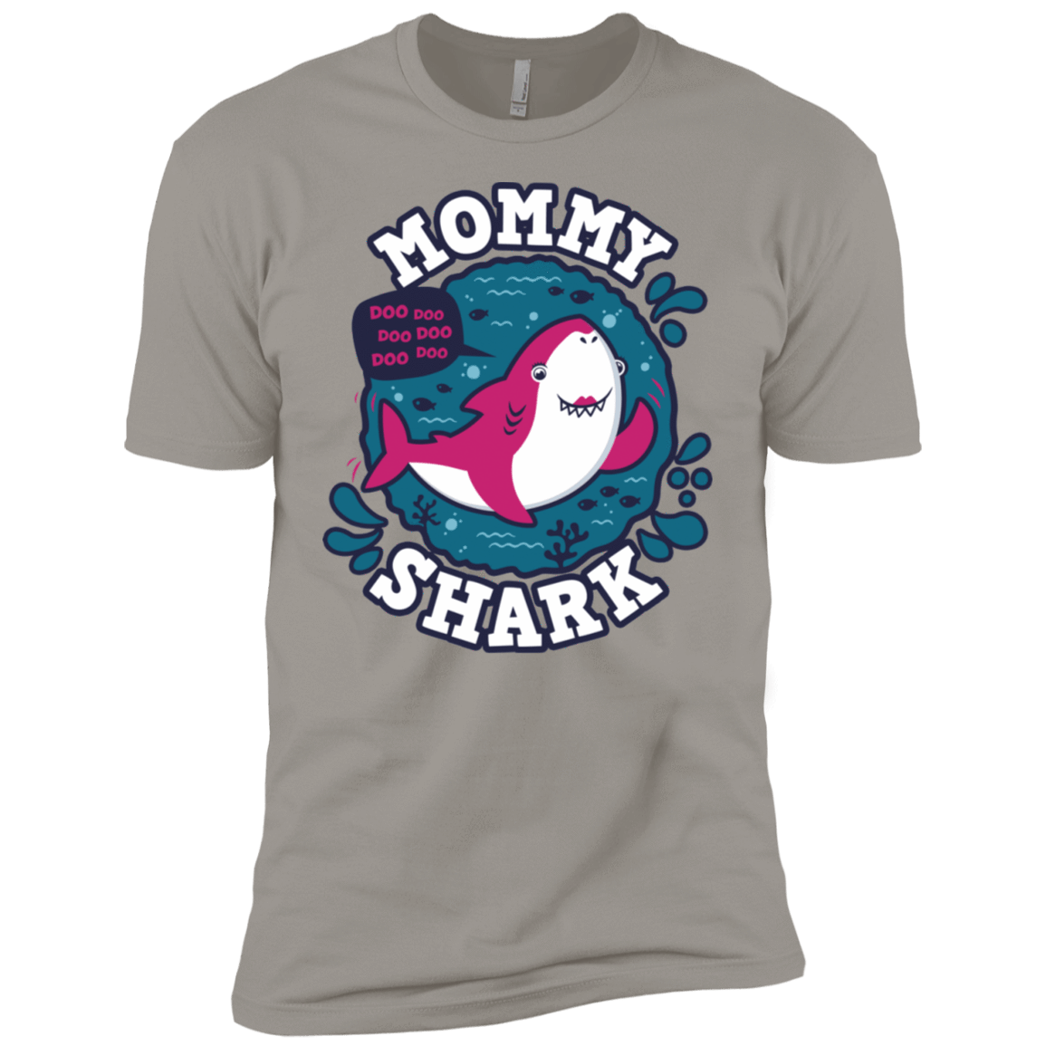 T-Shirts Light Grey / YXS Shark Family trazo - Mommy Boys Premium T-Shirt