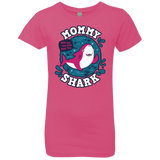T-Shirts Hot Pink / YXS Shark Family trazo - Mommy Girls Premium T-Shirt
