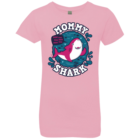 T-Shirts Light Pink / YXS Shark Family trazo - Mommy Girls Premium T-Shirt