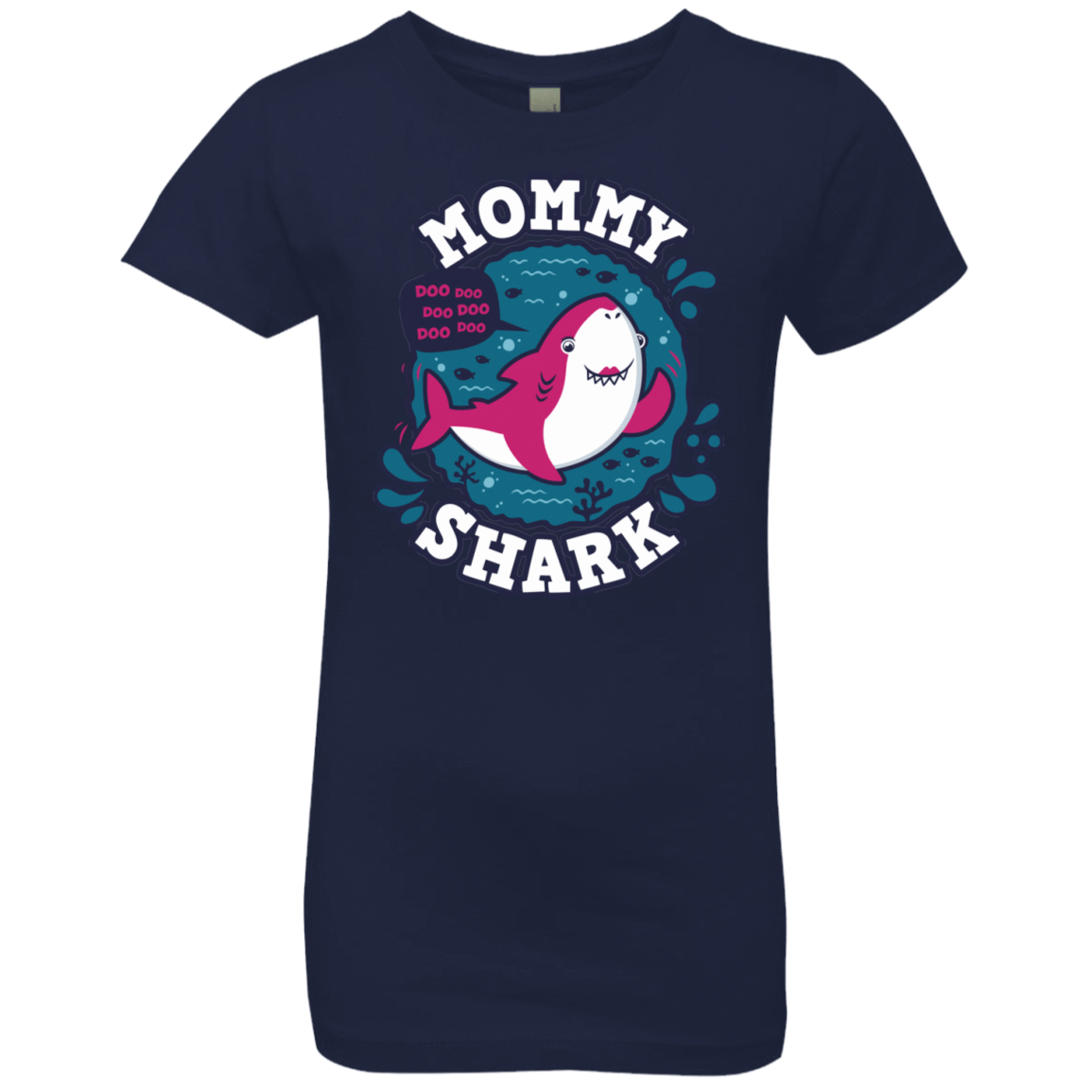 T-Shirts Midnight Navy / YXS Shark Family trazo - Mommy Girls Premium T-Shirt