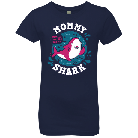 T-Shirts Midnight Navy / YXS Shark Family trazo - Mommy Girls Premium T-Shirt