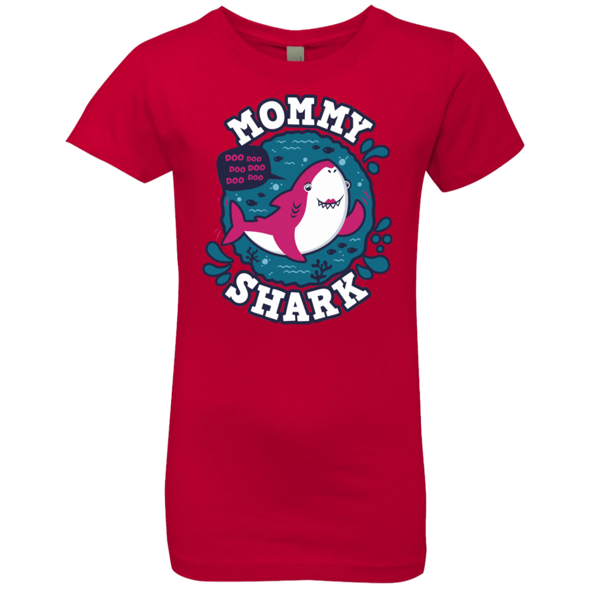 T-Shirts Red / YXS Shark Family trazo - Mommy Girls Premium T-Shirt