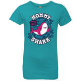 T-Shirts Tahiti Blue / YXS Shark Family trazo - Mommy Girls Premium T-Shirt