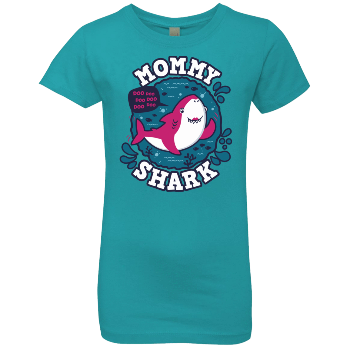 T-Shirts Tahiti Blue / YXS Shark Family trazo - Mommy Girls Premium T-Shirt