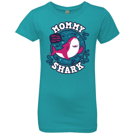 T-Shirts Tahiti Blue / YXS Shark Family trazo - Mommy Girls Premium T-Shirt