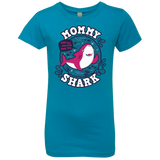 T-Shirts Turquoise / YXS Shark Family trazo - Mommy Girls Premium T-Shirt