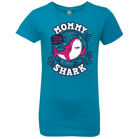 T-Shirts Turquoise / YXS Shark Family trazo - Mommy Girls Premium T-Shirt