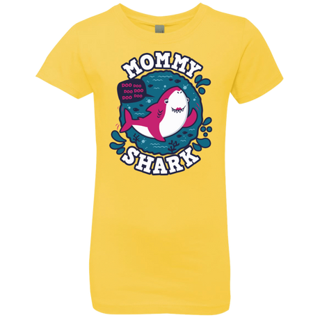 T-Shirts Vibrant Yellow / YXS Shark Family trazo - Mommy Girls Premium T-Shirt