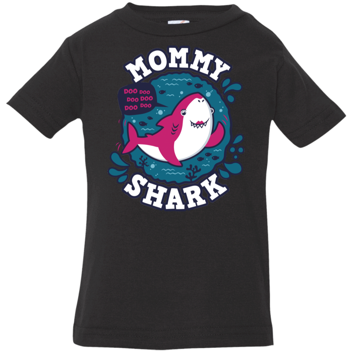 T-Shirts Black / 6 Months Shark Family trazo - Mommy Infant Premium T-Shirt