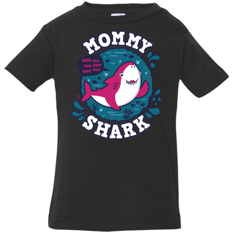 T-Shirts Black / 6 Months Shark Family trazo - Mommy Infant Premium T-Shirt