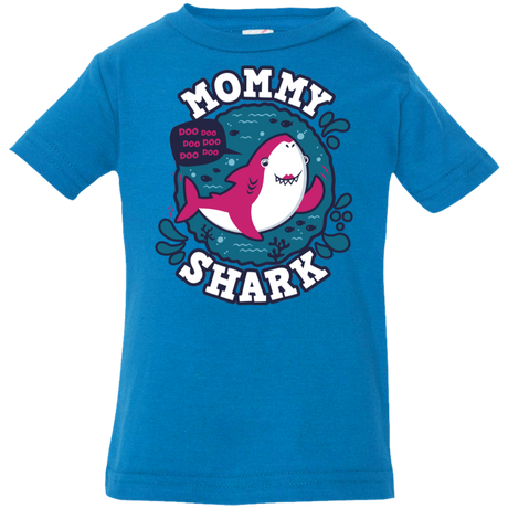 T-Shirts Cobalt / 6 Months Shark Family trazo - Mommy Infant Premium T-Shirt