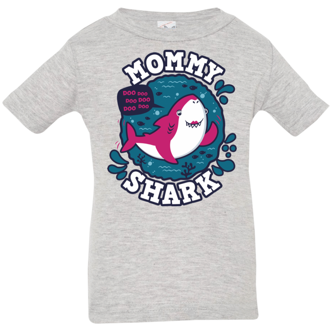 T-Shirts Heather Grey / 6 Months Shark Family trazo - Mommy Infant Premium T-Shirt