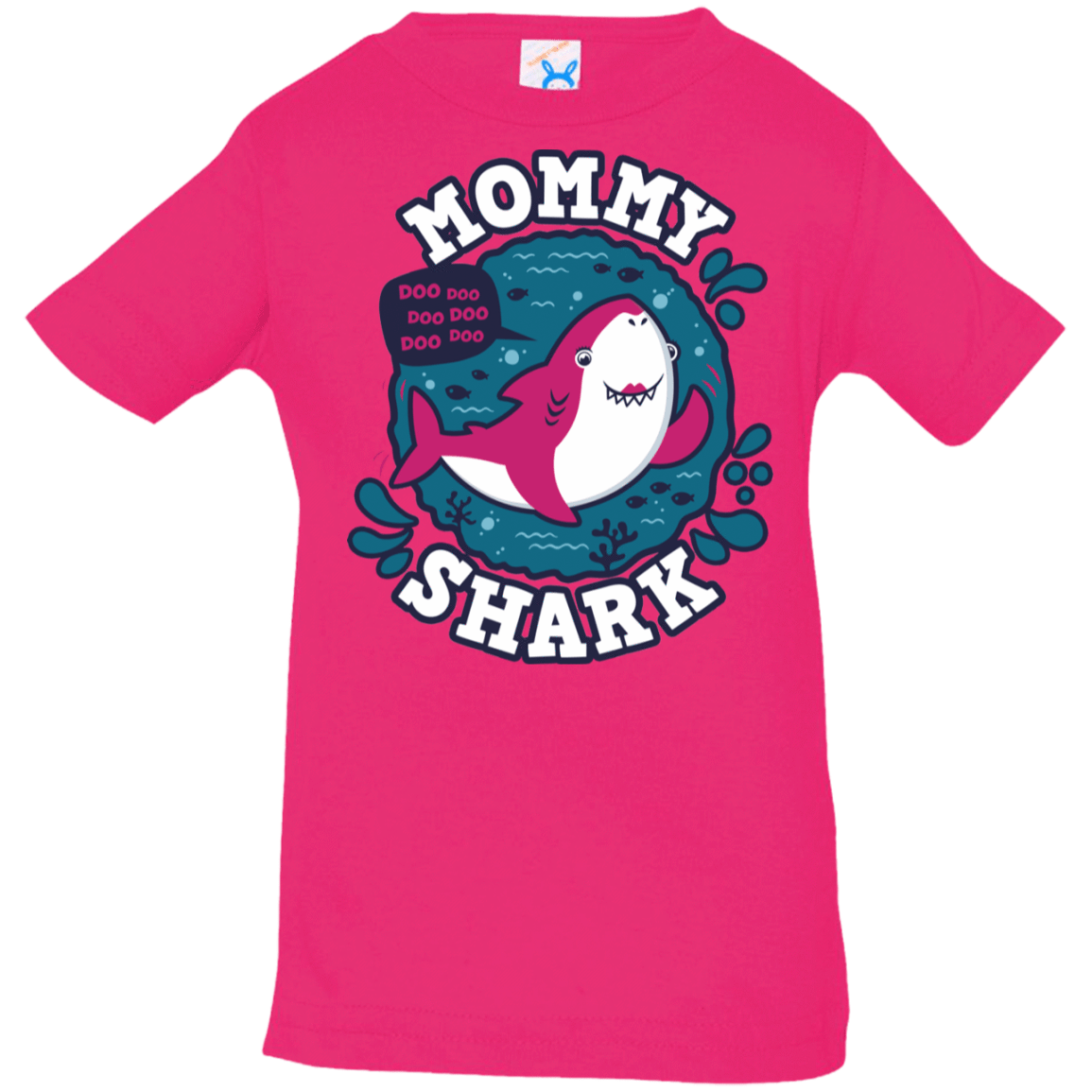 T-Shirts Hot Pink / 6 Months Shark Family trazo - Mommy Infant Premium T-Shirt