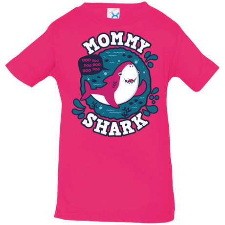 T-Shirts Hot Pink / 6 Months Shark Family trazo - Mommy Infant Premium T-Shirt