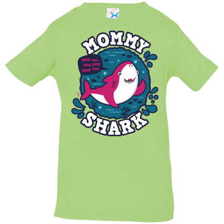 T-Shirts Key Lime / 6 Months Shark Family trazo - Mommy Infant Premium T-Shirt