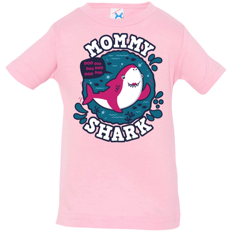 T-Shirts Pink / 6 Months Shark Family trazo - Mommy Infant Premium T-Shirt