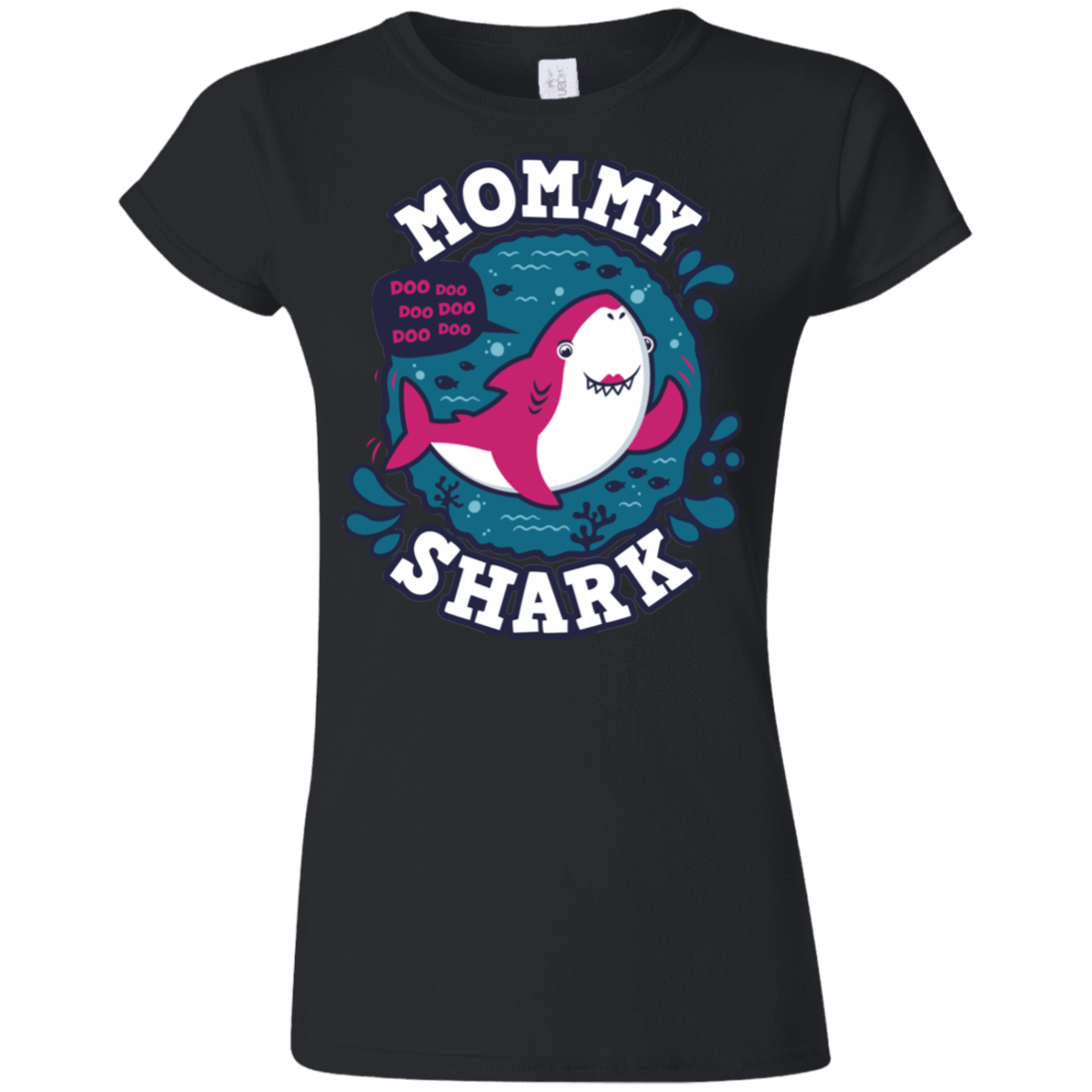 T-Shirts Black / S Shark Family trazo - Mommy Junior Slimmer-Fit T-Shirt