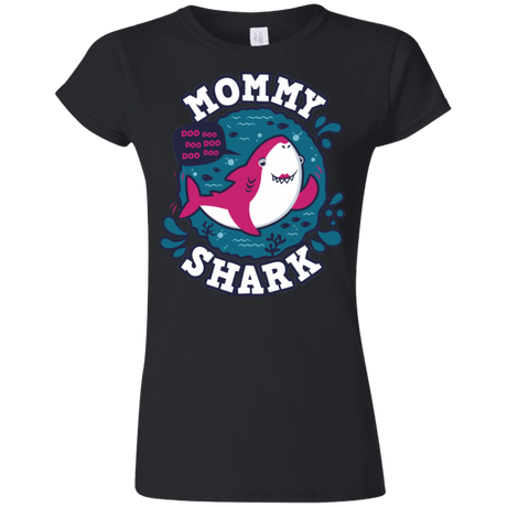 T-Shirts Black / S Shark Family trazo - Mommy Junior Slimmer-Fit T-Shirt