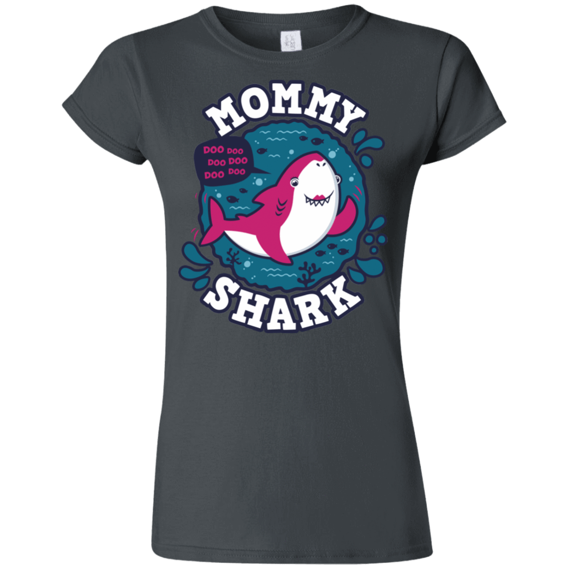 T-Shirts Charcoal / S Shark Family trazo - Mommy Junior Slimmer-Fit T-Shirt