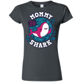 T-Shirts Charcoal / S Shark Family trazo - Mommy Junior Slimmer-Fit T-Shirt