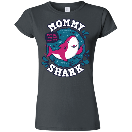 T-Shirts Charcoal / S Shark Family trazo - Mommy Junior Slimmer-Fit T-Shirt