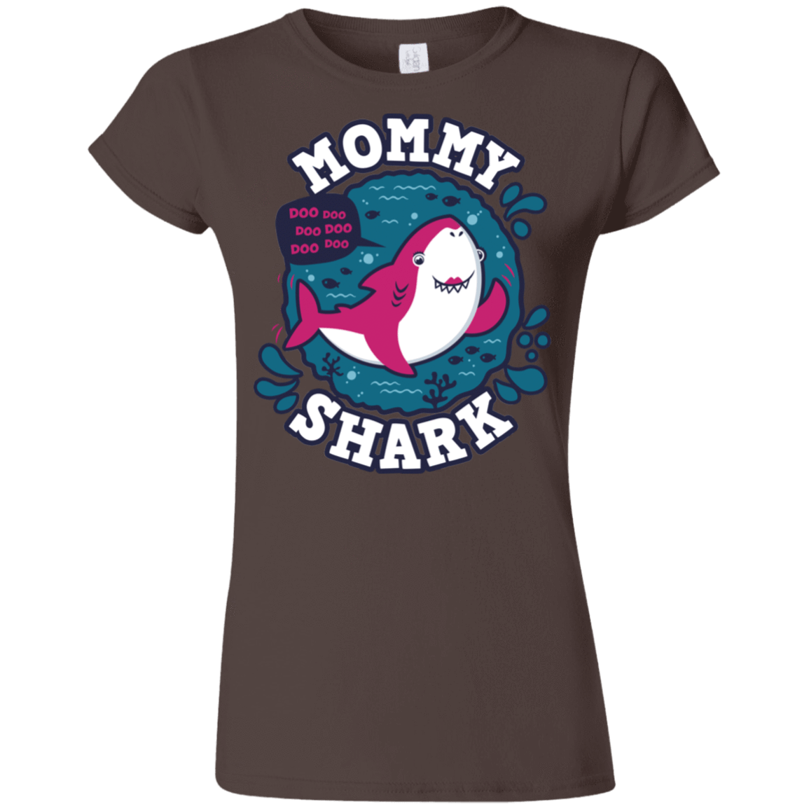 T-Shirts Dark Chocolate / S Shark Family trazo - Mommy Junior Slimmer-Fit T-Shirt