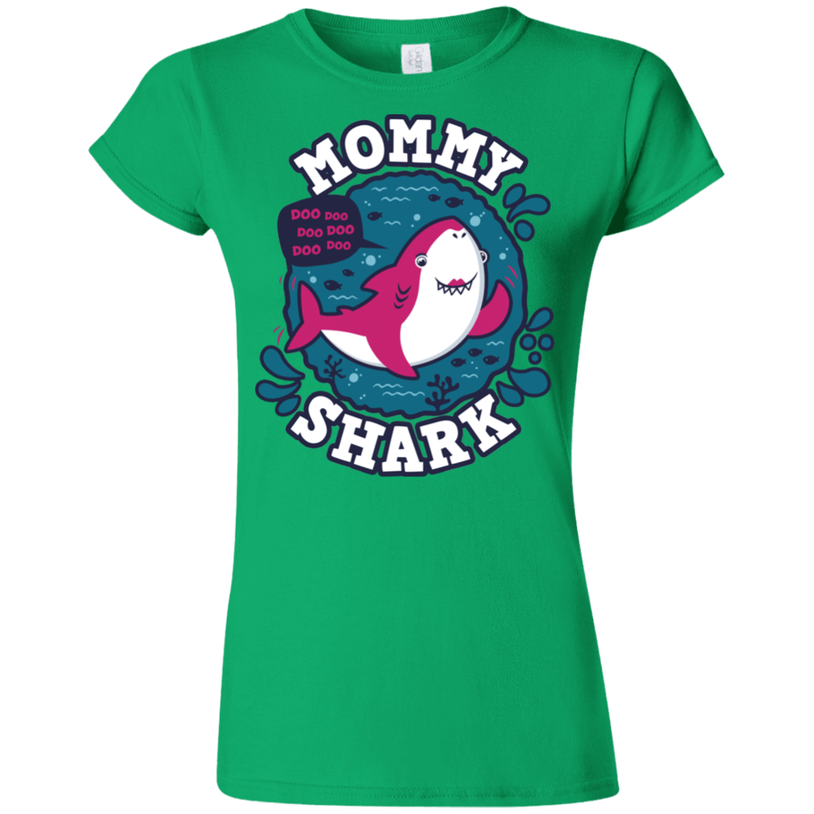 T-Shirts Irish Green / S Shark Family trazo - Mommy Junior Slimmer-Fit T-Shirt