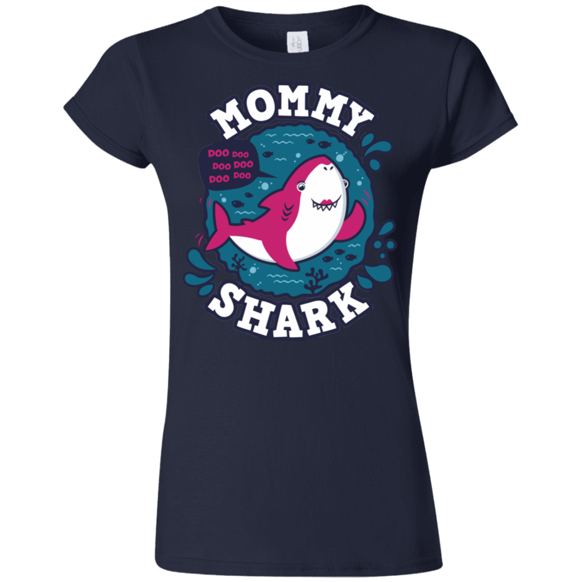 T-Shirts Navy / S Shark Family trazo - Mommy Junior Slimmer-Fit T-Shirt