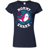 T-Shirts Navy / S Shark Family trazo - Mommy Junior Slimmer-Fit T-Shirt