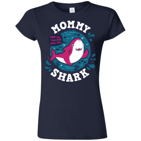 T-Shirts Navy / S Shark Family trazo - Mommy Junior Slimmer-Fit T-Shirt