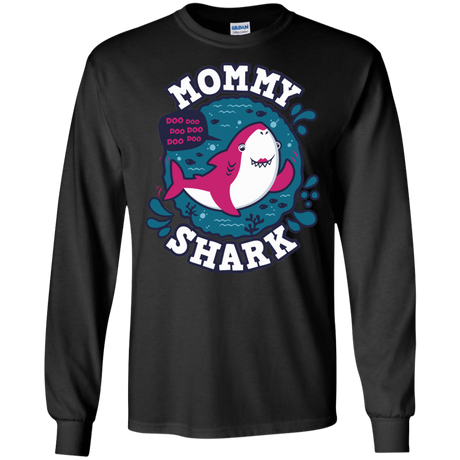 T-Shirts Black / S Shark Family trazo - Mommy Men's Long Sleeve T-Shirt