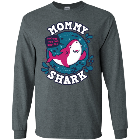 T-Shirts Dark Heather / S Shark Family trazo - Mommy Men's Long Sleeve T-Shirt