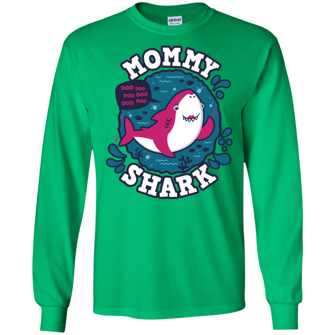 T-Shirts Irish Green / S Shark Family trazo - Mommy Men's Long Sleeve T-Shirt