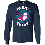 T-Shirts Navy / S Shark Family trazo - Mommy Men's Long Sleeve T-Shirt