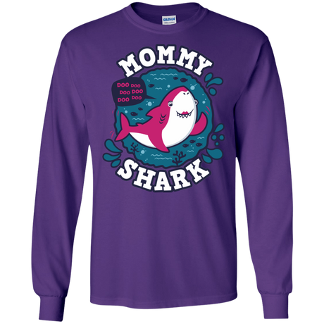 T-Shirts Purple / S Shark Family trazo - Mommy Men's Long Sleeve T-Shirt