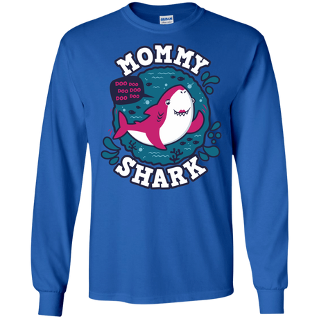 T-Shirts Royal / S Shark Family trazo - Mommy Men's Long Sleeve T-Shirt