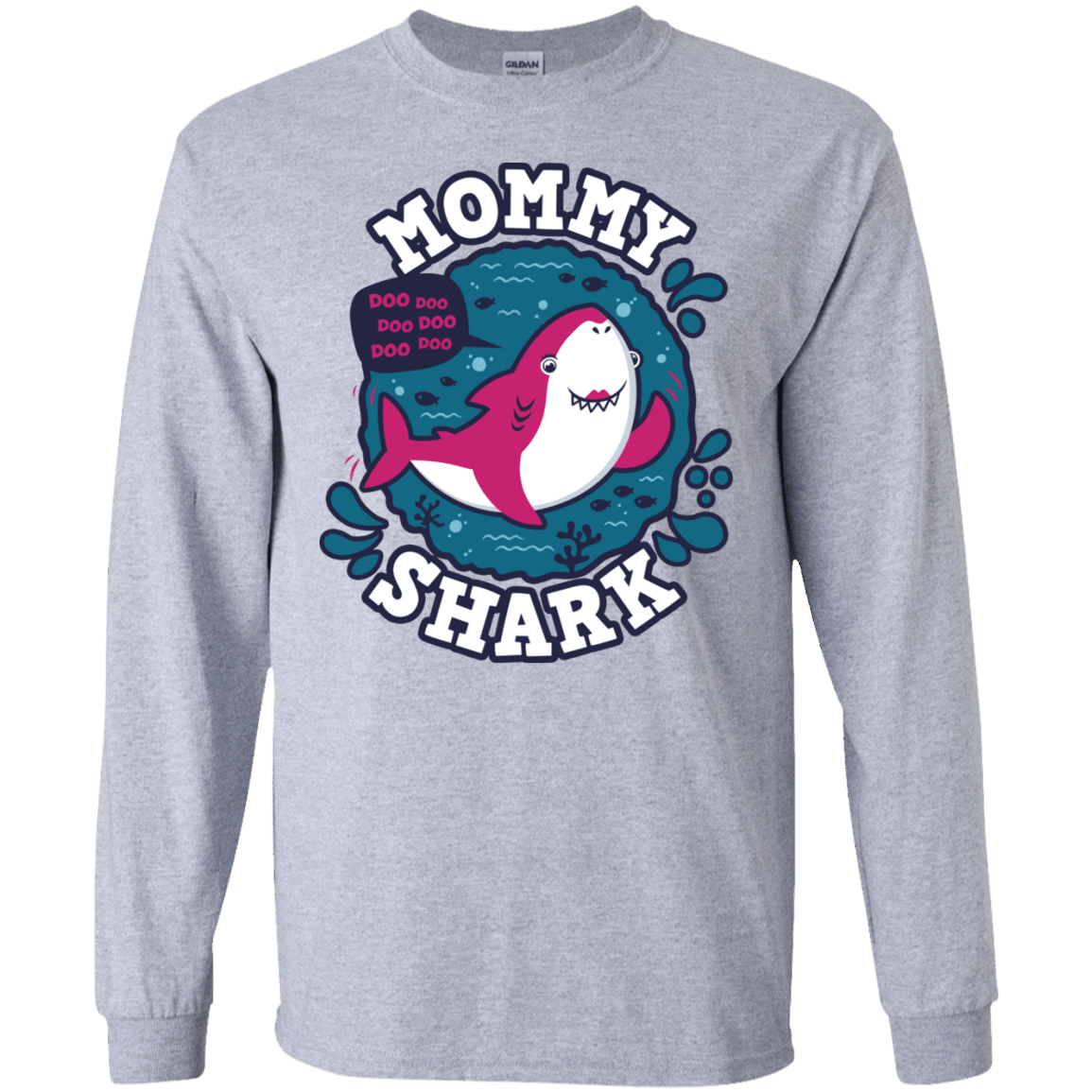 T-Shirts Sport Grey / S Shark Family trazo - Mommy Men's Long Sleeve T-Shirt