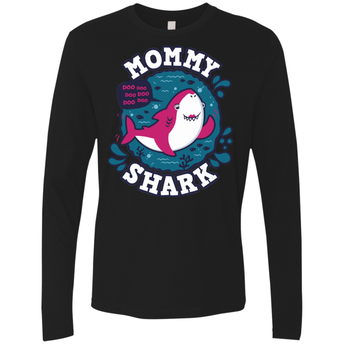 T-Shirts Black / S Shark Family trazo - Mommy Men's Premium Long Sleeve