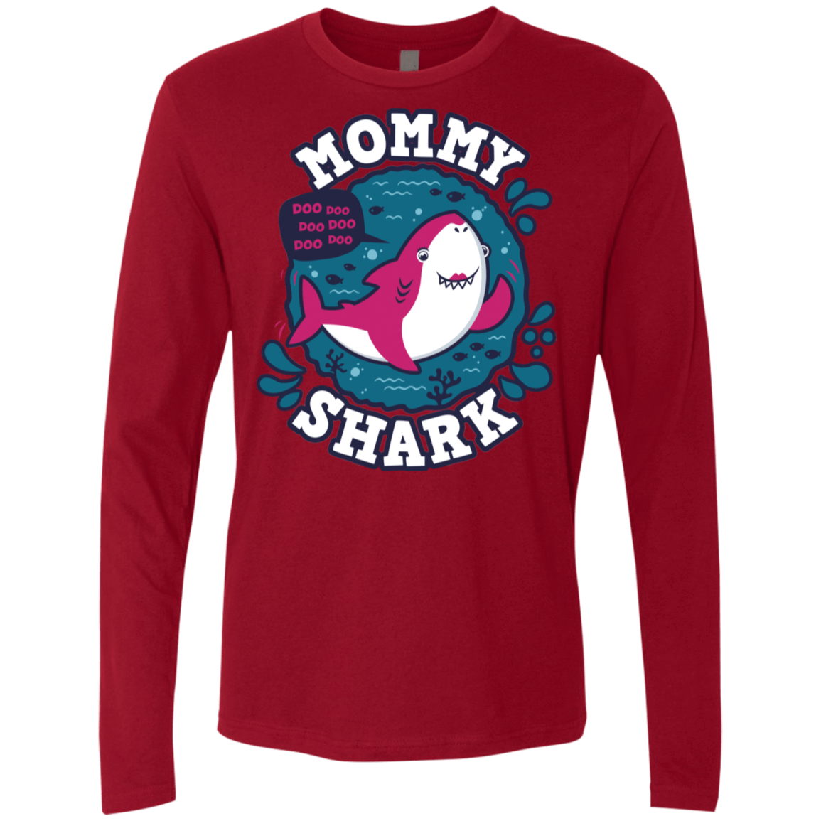 T-Shirts Cardinal / S Shark Family trazo - Mommy Men's Premium Long Sleeve