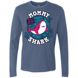 T-Shirts Indigo / S Shark Family trazo - Mommy Men's Premium Long Sleeve