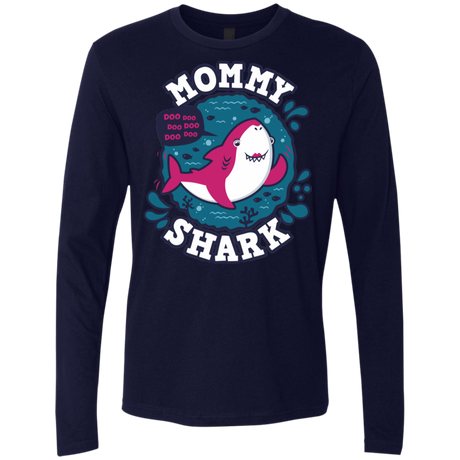 T-Shirts Midnight Navy / S Shark Family trazo - Mommy Men's Premium Long Sleeve