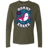 T-Shirts Military Green / S Shark Family trazo - Mommy Men's Premium Long Sleeve
